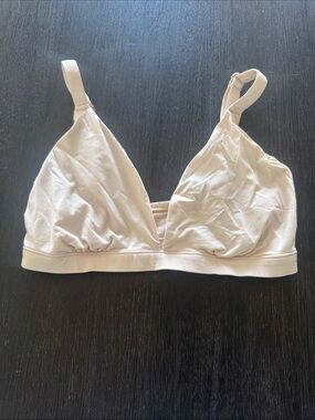 PINK Victoria's Secret Wireless Triangle Bralette - Light Beige